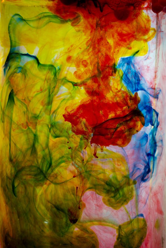 Vibrant Abstract Wallpaper: Liquid Paint Blends in Bold Colors