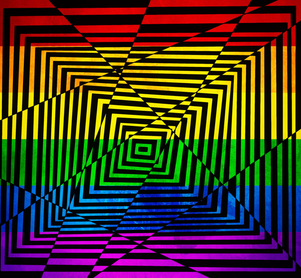 Vibrant Abstract Wallpaper with Mesmerizing Squares and Stripes Design