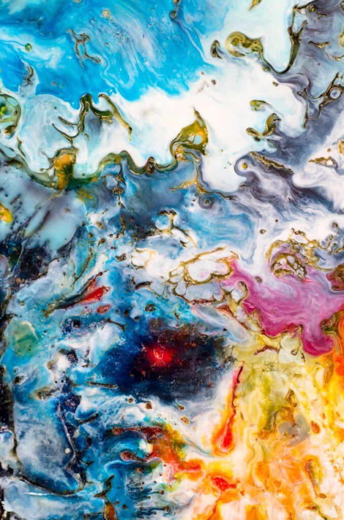 Vivid Abstract Wallpaper with Colorful Paint Stains - 3264x4928