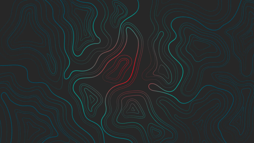 Bold Abstract Wallpaper: Vibrant Neon Contours on Dark Background