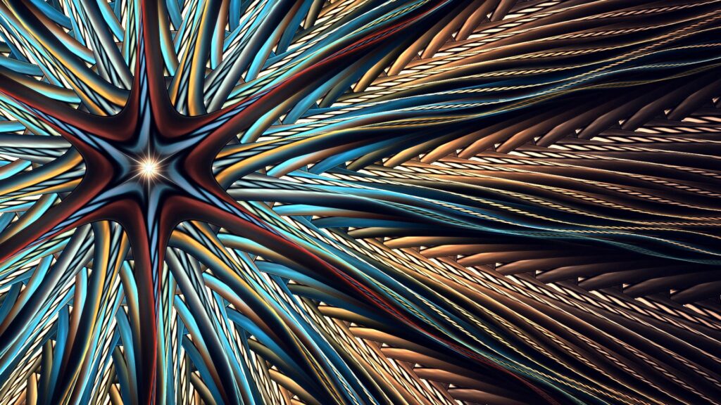 Vibrant Abstract Wallpaper with Radiant Star - High-Res 1920x1080