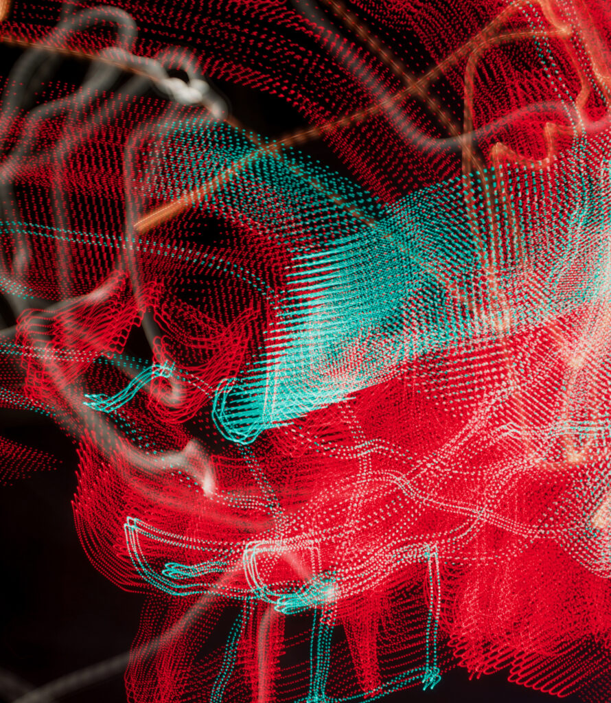 Vibrant Red & Green Abstract Wallpaper with Freezelight Effect