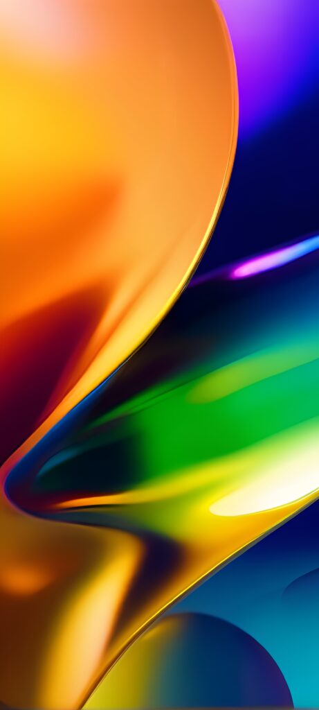 Vibrant Abstract Wallpaper with Smooth Curves & Bright Colors