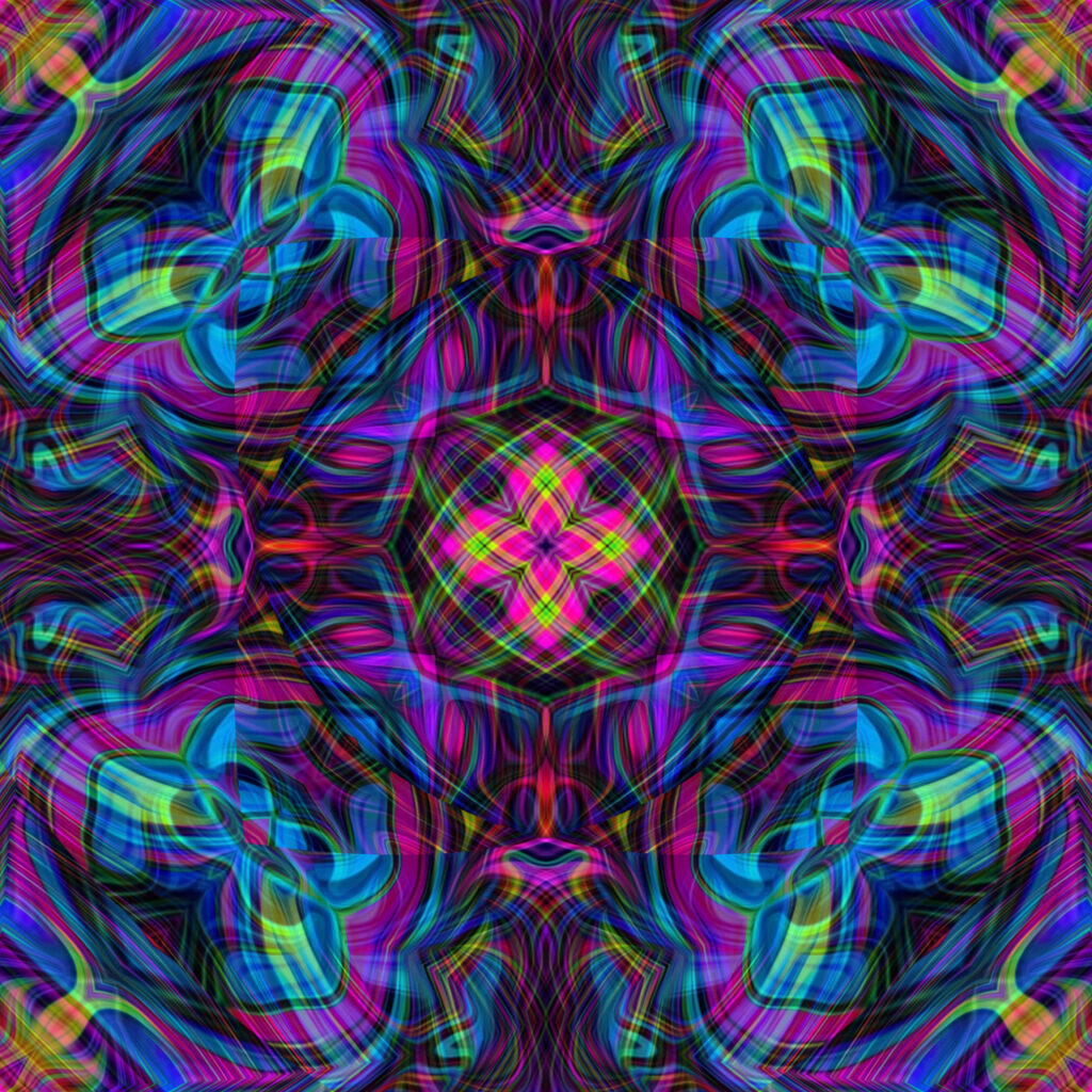 Vibrant Abstract Wallpaper: Symmetrical Rhombus & Colorful Shapes