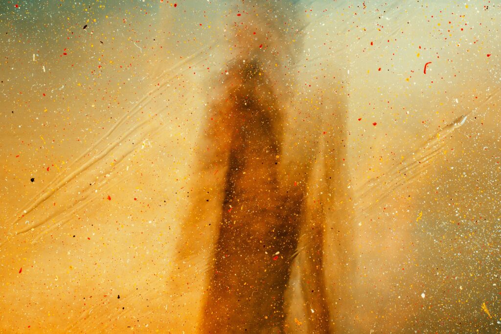 Vibrant Abstract Wallpaper with Warm Paint Splashes and Gradients