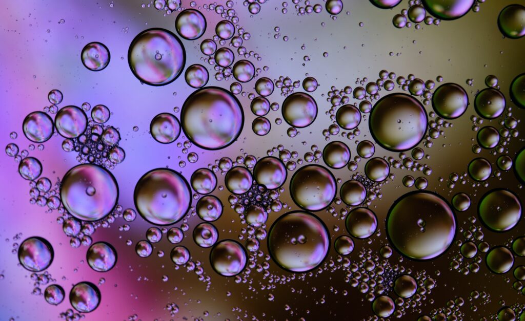 Vibrant Abstract Bubble Background with Gradient Design Wallpaper
