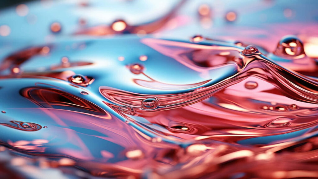 Vibrant Abstract Water Ripple Wallpaper: Blues & Coral Tranquility