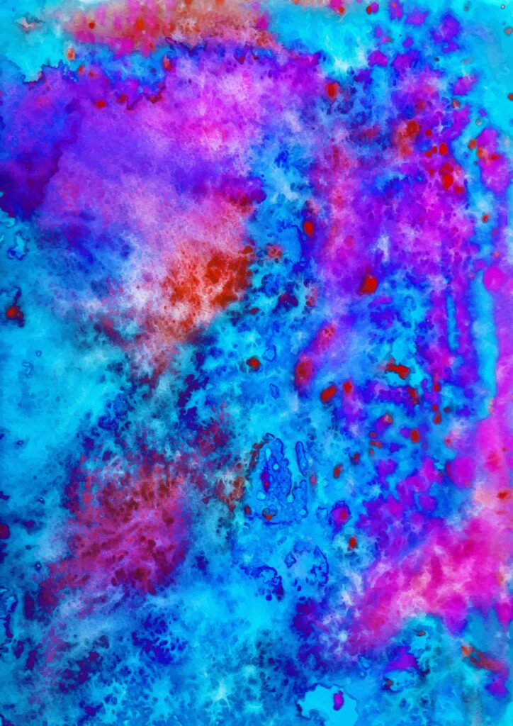 Vibrant Abstract Watercolor Wallpaper in Blues & Purples - 2504x3543