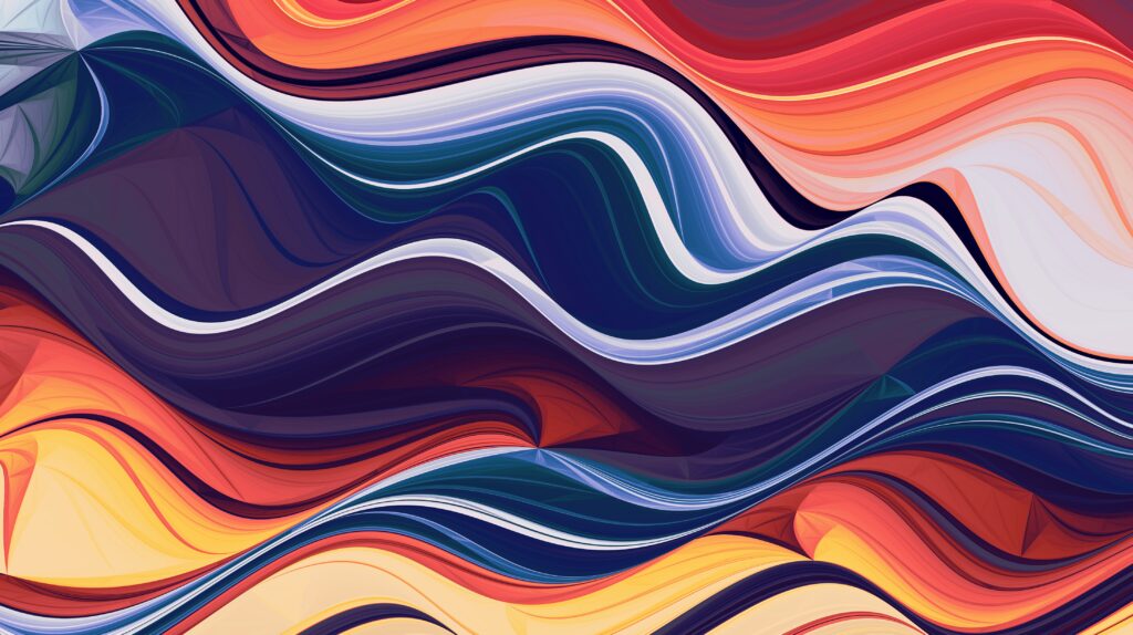 Vibrant Abstract Waves Wallpaper - High-Quality Digital Background