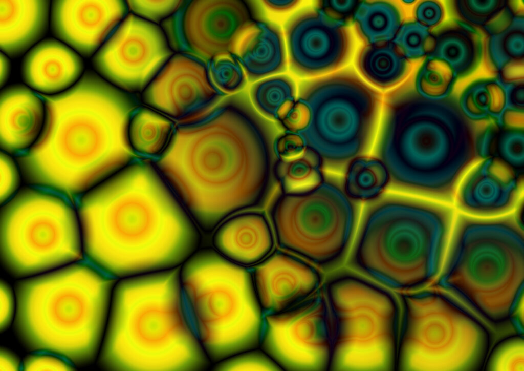 Vibrant Abstract Wallpaper: Interlocking Yellow & Blue Circles