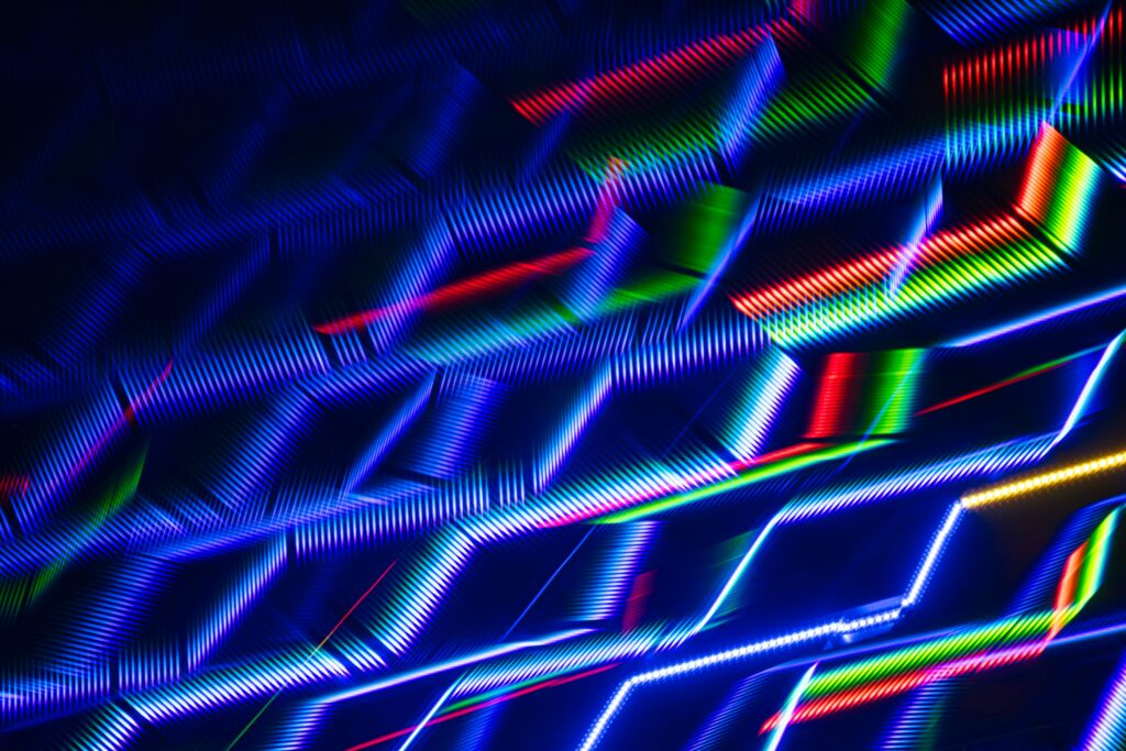 Vibrant Abstract Zigzag Wallpaper: Colorful Long Exposure Background