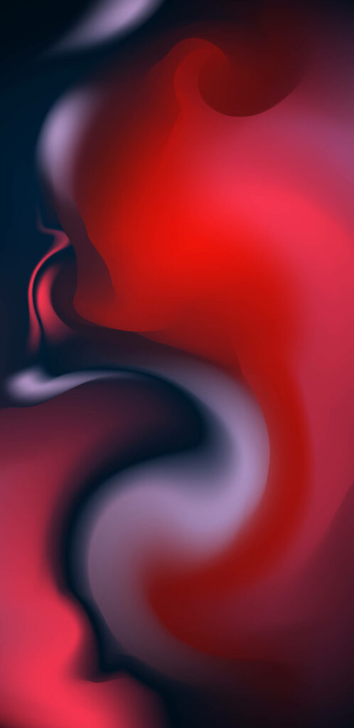 Vibrant Ink Splatters on iPhone 11 Pro's Red Canvas: A Lively Abstract Snapshot Wallpaper