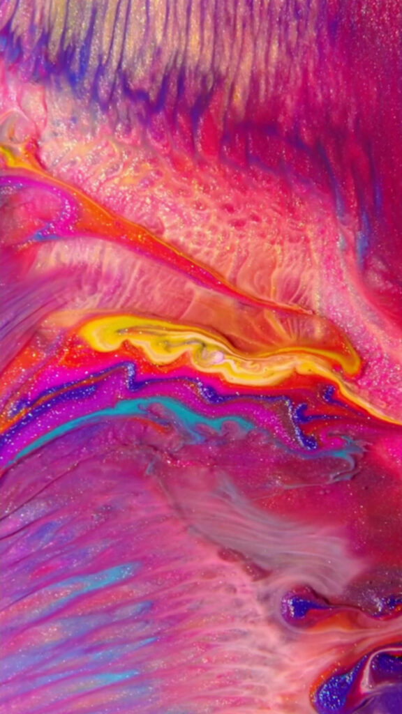 Vibrant Abstract Wallpaper: Pink, Purple & Yellow 3D Design for iPhone