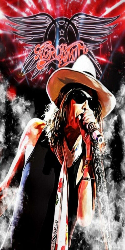 Vibrant Aerosmith Wallpaper: Steven Tyler in Fiery Performance