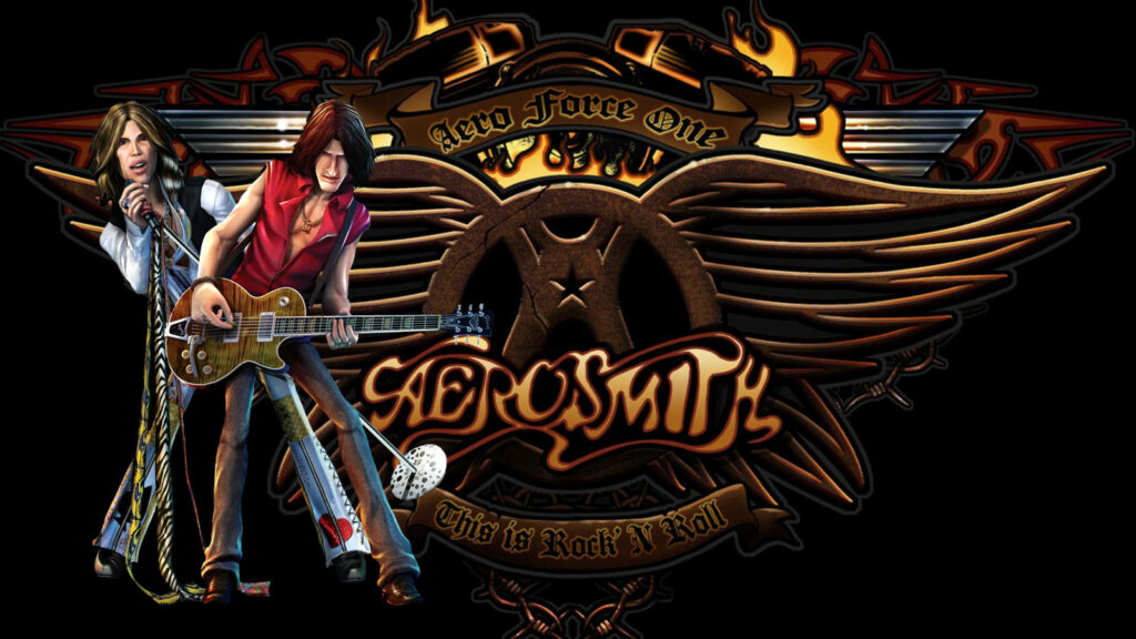 Vibrant Aerosmith Wallpaper with Iconic Logo & Tyler-Perry Art
