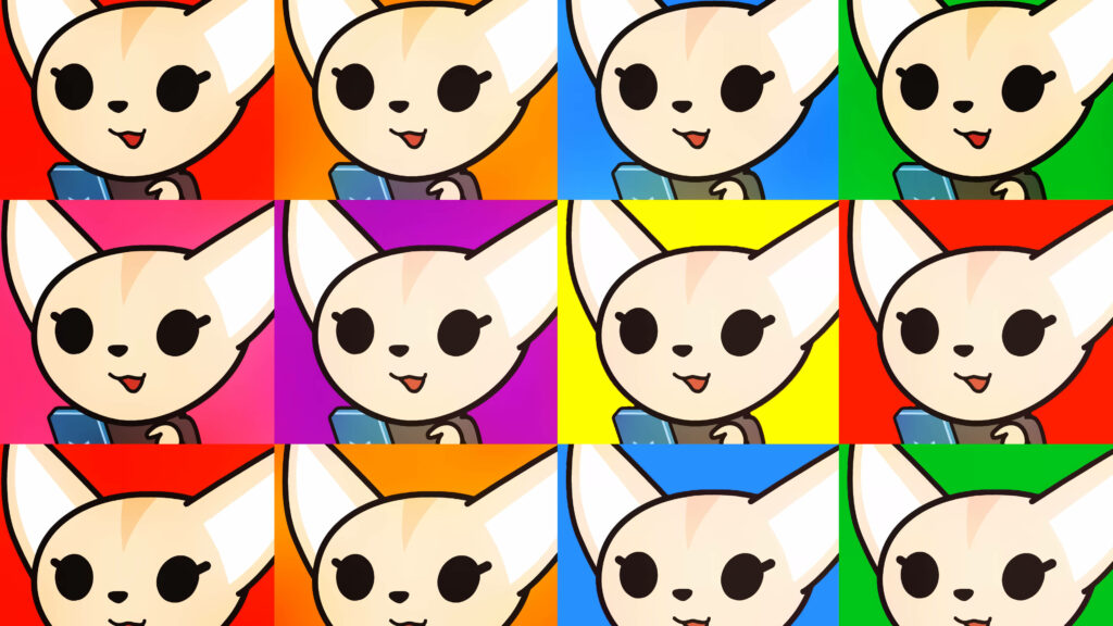 Colorful Aggretsuko Pop-Art Wallpaper: Playful Background Design