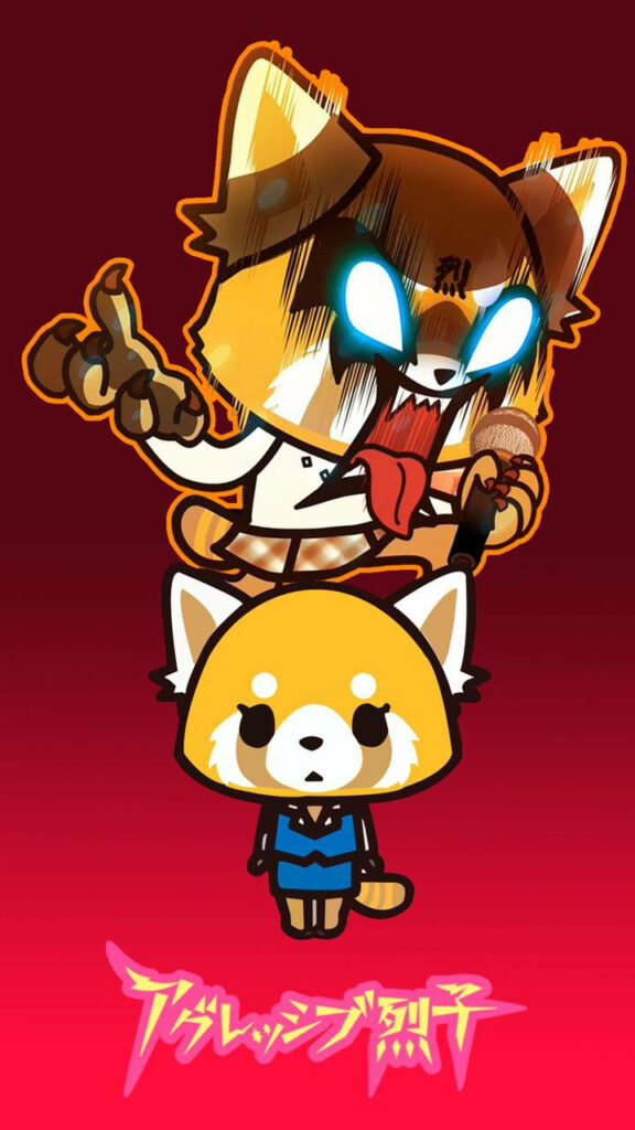 Vibrant Aggretsuko Wallpaper: Adorable Retsuko & Fierce Metal Vibes