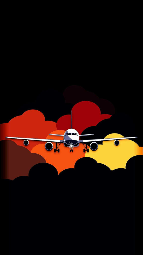 Vibrant Airplane Wallpaper for Samsung S20 FE: Colorful Clouds Design