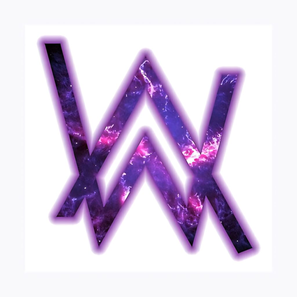 Vibrant Alan Walker Logo Wallpaper - Purple Galactic Background