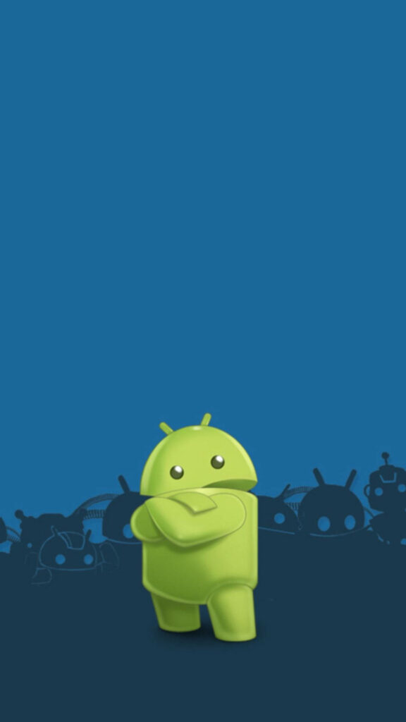 Vibrant Digital Illustration: Android Logo Shines Against Light Green Smartphone Background Wallpaper