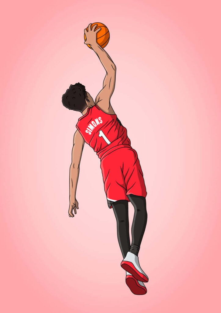 Vibrant Anfernee Simons Dunk Wallpaper in Bold Red & Pink
