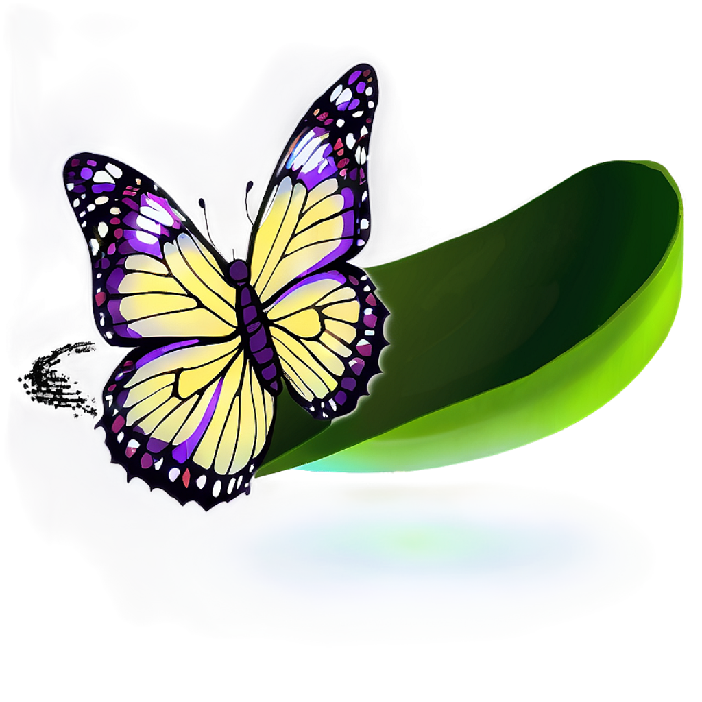 Vibrant Animated Butterfly Wallpaper: Purple & Yellow Wings Delight