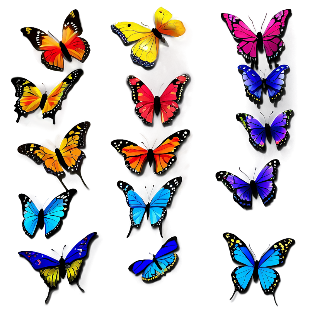 Vibrant Animated Butterfly Wallpaper: Colorful Patterns in Flight