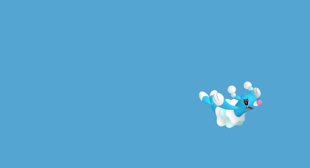 Playful Animated Character on Minimalistic Blue Wallpaper