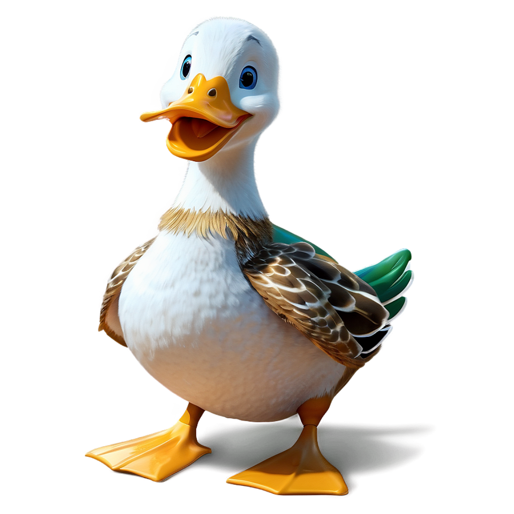 Vibrant Animated Duck Wallpaper: Joyful Feathers & Lively Design