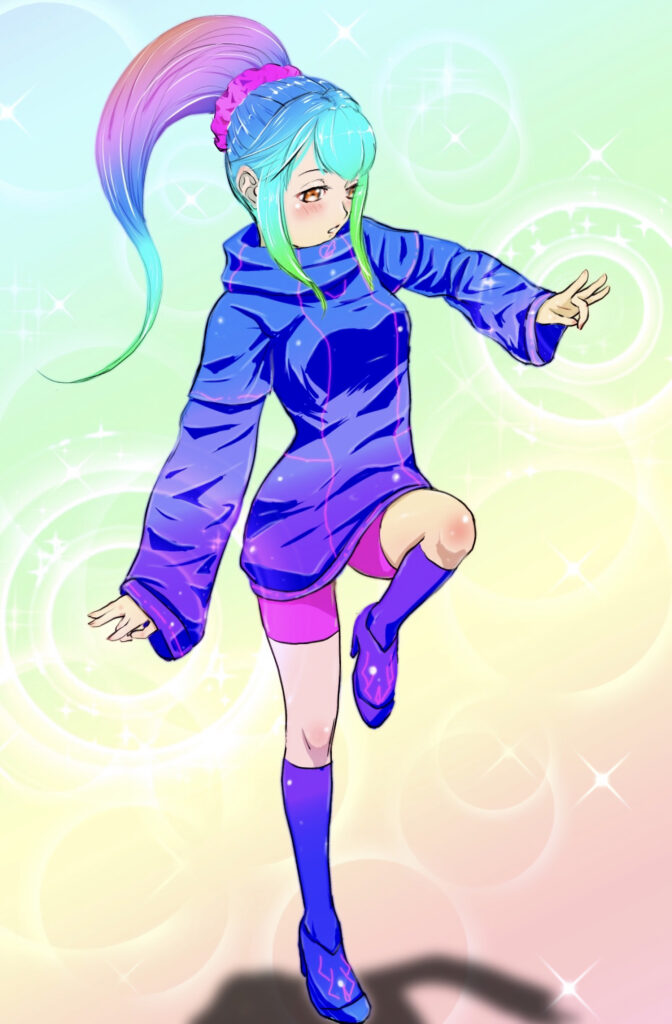 Vibrant Anime Girl Dance Wallpaper - Colorful Art & Pastel Background
