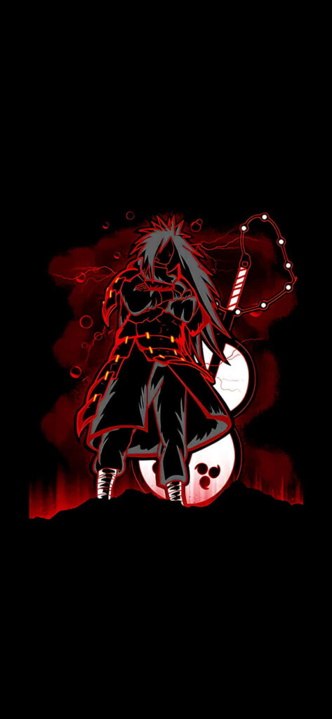 An Anime-Esque Explosion of Brilliant Reds and Bold Blacks Wallpaper