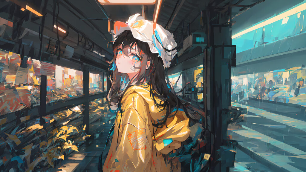 Vibrant Anime Girl Wallpaper: Captivating Art Background 4800x2700