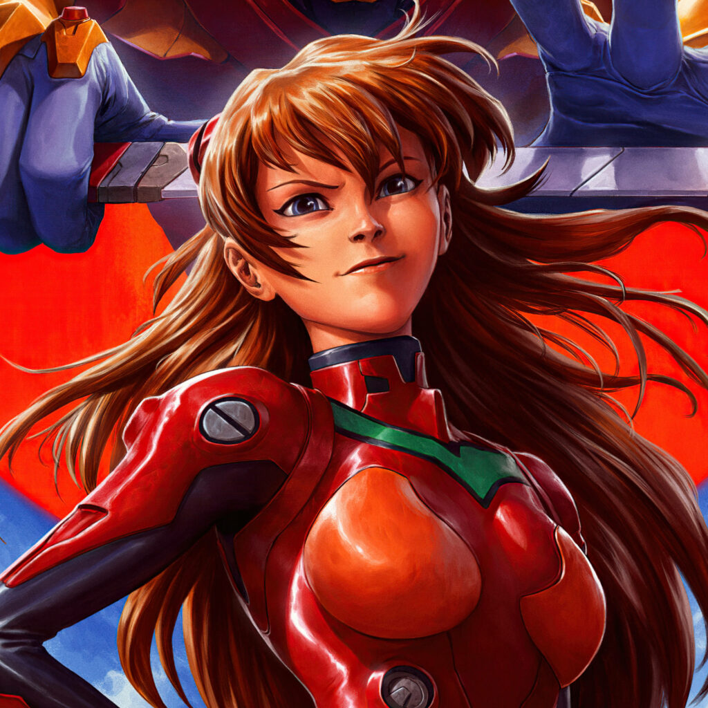 Dynamic Anime Character in Red Suit - Vibrant Wallpaper Background