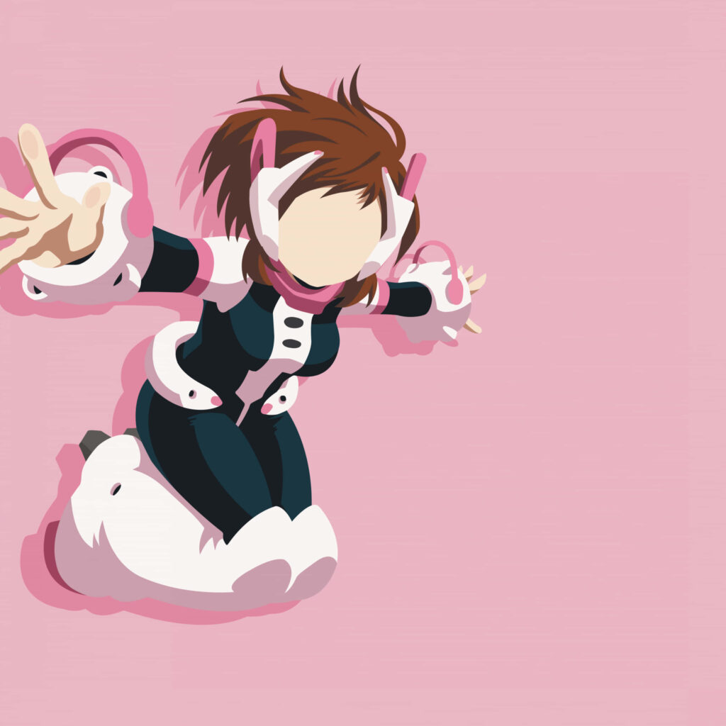 Vibrant Faceless Character Wallpaper on Soft Pink Background
