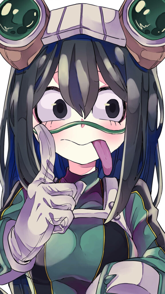 Colorful Anime Wallpaper: Playful Character with Cheeky Expression