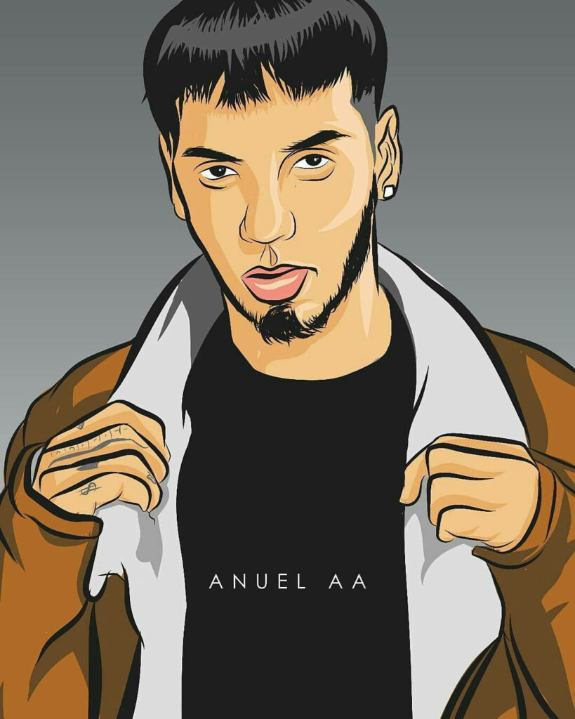 Vibrant Anuel AA Fanart Wallpaper: Bold Design & Detailed Shading