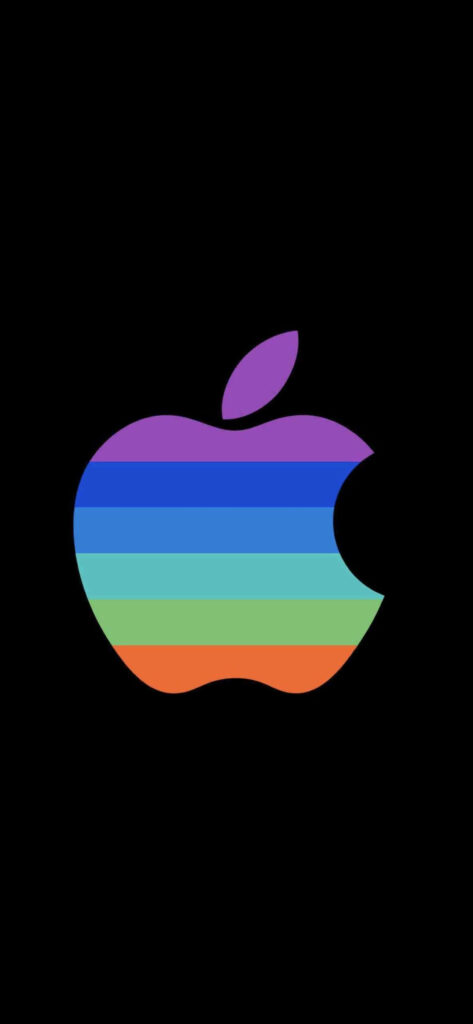 Vibrant Apple Logo Wallpaper: Illuminating Your Iphone Screen in a Sea of Darkness