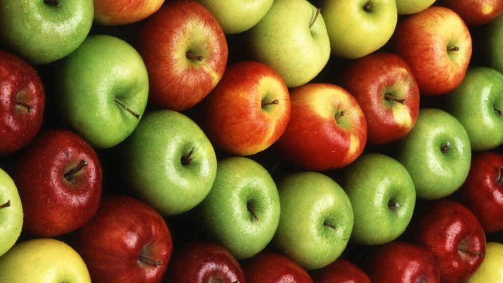 Vibrant Apple Wallpaper Background: Colorful Red, Green & Yellow Display