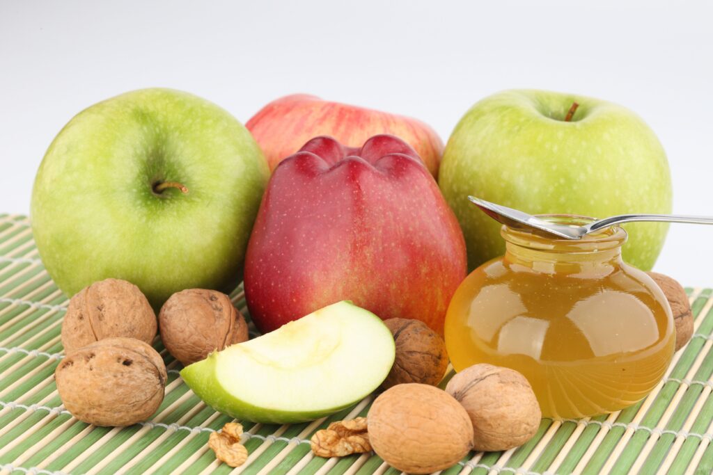 Vibrant Apple and Walnut Wallpaper with Honey - Wholesome Background