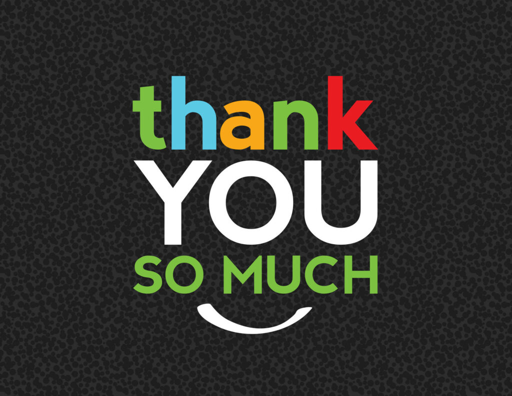 Vibrant Appreciation: Colorful Thank You Wallpaper on Black Background