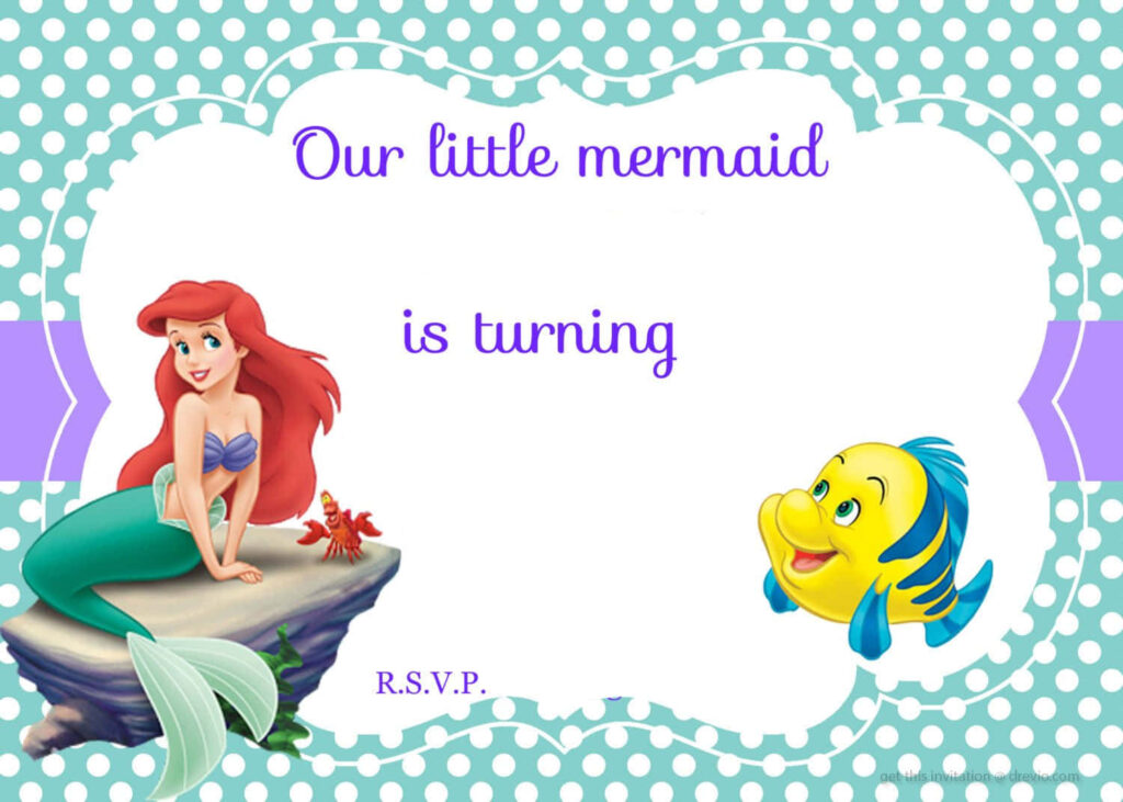 Festive Ariel & Flounder Wallpaper: Whimsical Polka Dot Design