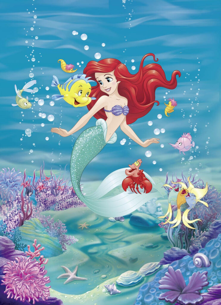 Vibrant Ariel and Friends Underwater Wallpaper Background