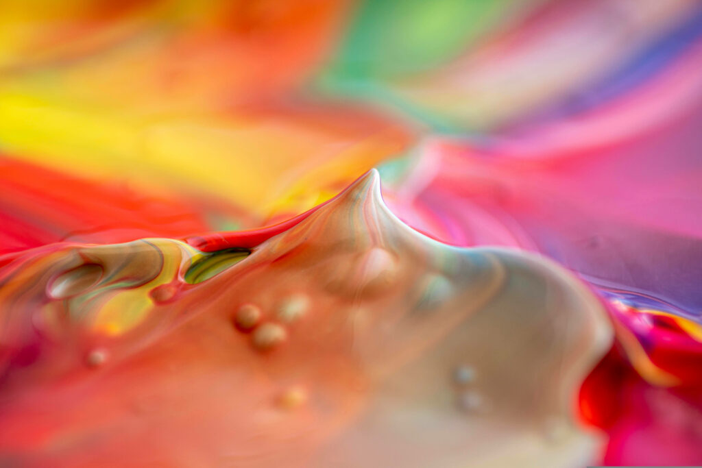 Vibrant Palette: A Macro Capture of a Colorful Paint Blend, Perfect for Desktop Screensaver Backgrounds Wallpaper