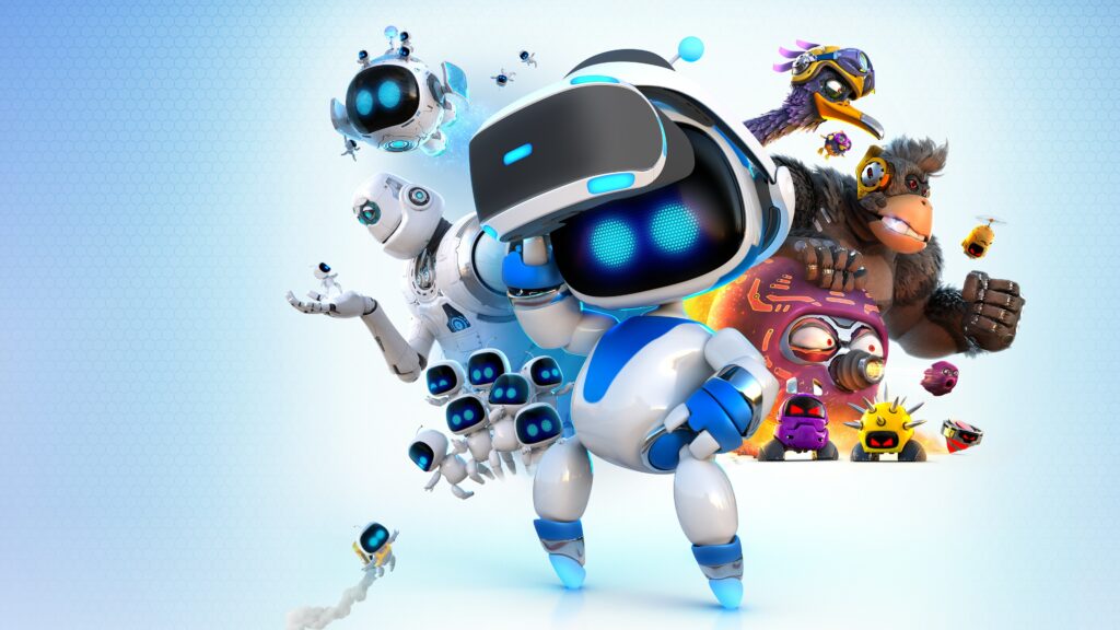 Vibrant Astro Bot Rescue Mission Wallpaper for PlayStation 5