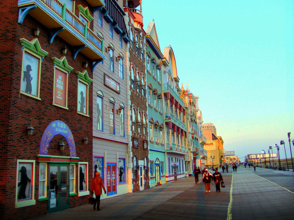Vibrant Atlantic City Boardwalk: Colorful Wallpaper Background