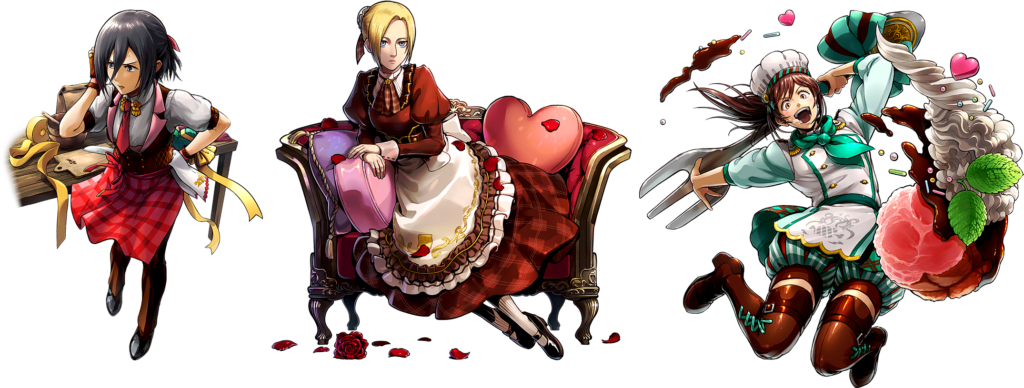 Vibrant Attack on Titan Cafe Wallpaper: Stylish Characters & Whimsy
