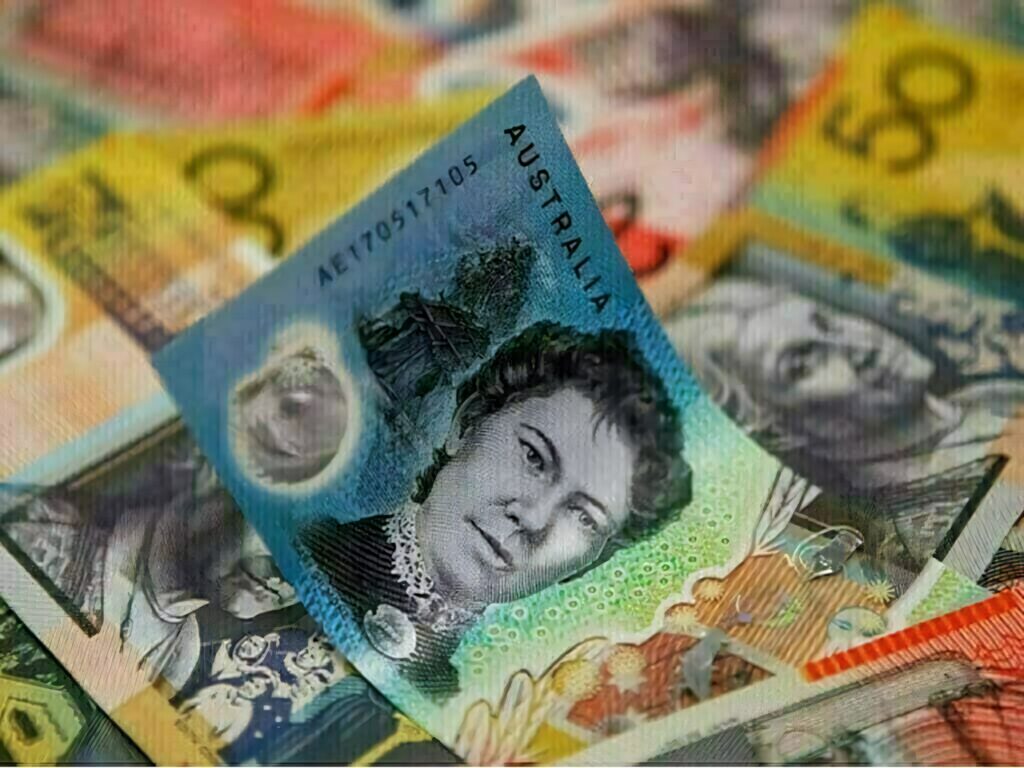 Vibrant Australian Dollar wallpaper with colorful banknotes detailed designs national imagery background