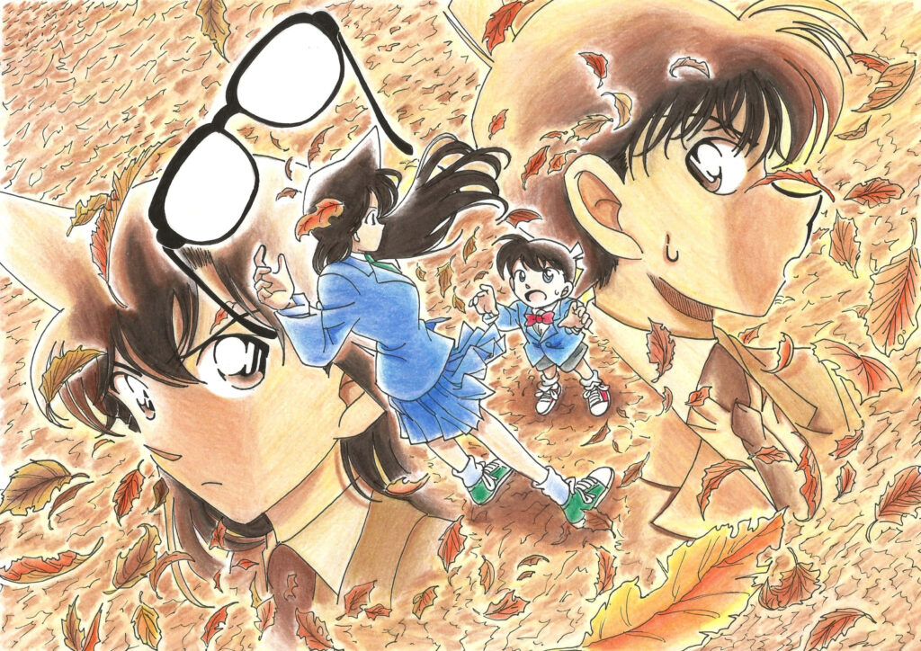 Vibrant Autumn Detective Conan Wallpaper: Mystery & Adventure Awaits