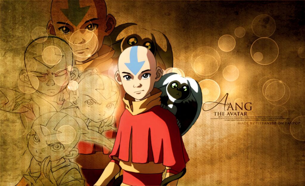 Vibrant Aang Wallpaper: Avatar State Journey Background