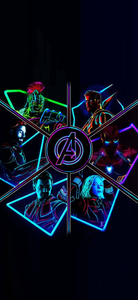 Avengers Neon Wallpaper for Samsung Galaxy Note 10 Plus Fans